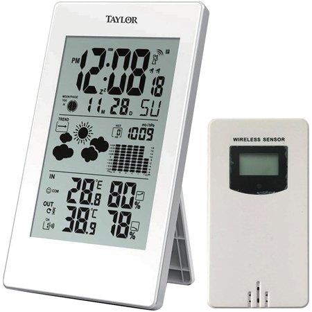 TAYLOR PRECISION PRODUCTS Digital Weather Forecaster with Barometer and Alarm Clock 1735